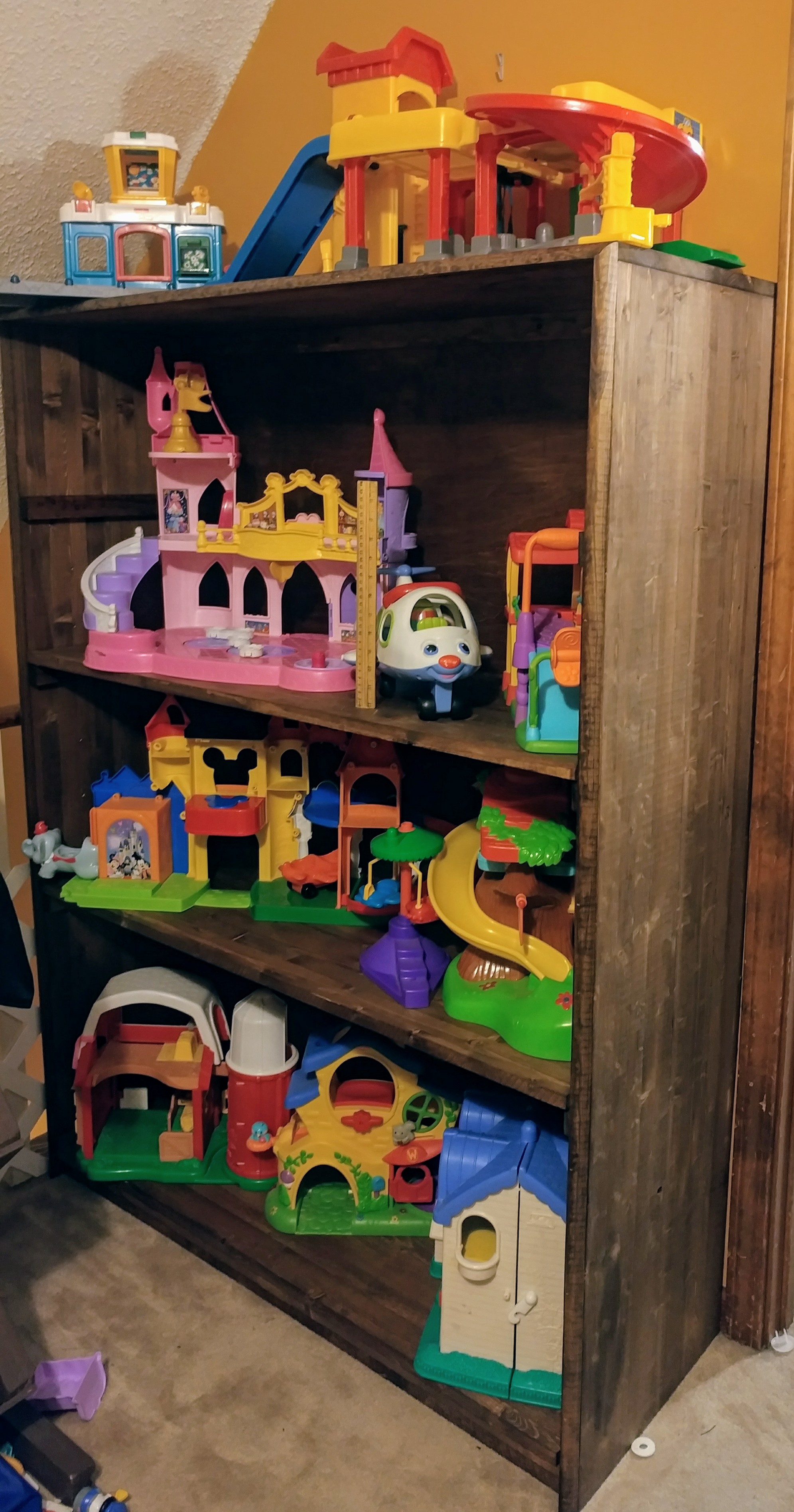 solid wood toy shelf